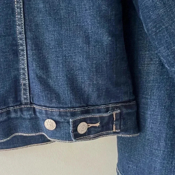 Old Navy Womens Size XL Sherpa Lined Jean Trucker Jacket Cotton Stretch Denim - Picture 8 of 14